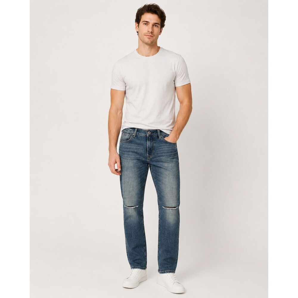 Express Jeans Kingston Classic Fit Straight Leg Distressed Blue Jean Men’s 31x32